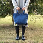 スマートポケットトートバッグ  上質帆布  ブルー