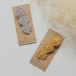  [クリップピン] 2点セット  Antique Lace  (light beige & yellow)