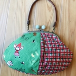 赤ずきんとチェックのクリスマスミニバッグ