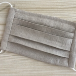 プリーツマスク　#ベルギーリネン