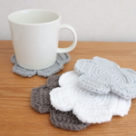 ＊現品限り＊お花のコースター  ⚘  grey set