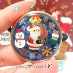 大人女子に贈るクリスマスのとっても可愛い💓まあるいヘアゴム🎅✨navy① 送料無料 大人可愛い 雪の結晶❄️ 限定 プレゼント ラッピング