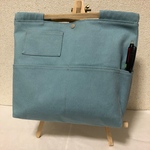 再販・帆布11号水色縦長サイズバッグインバッグ。