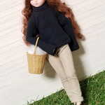 リブニット・ハイネックトップス(リカちゃんブライスの洋服)濃紺