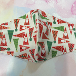 SSサイズ❣️サイズ変更可能❣️Xmas・さんかくサンタさん白・薄地マスク・立体マスク・手作りマスク