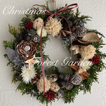  【即納OK】 木ノ実のクリスマスリース・ホワイトクリスマス