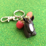 お馬のキーホルダー 鹿毛 にんじんとリンゴ付き