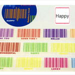 バーコード＊Happy　カラフル＊トレペマステ＊はく離式＊海外製