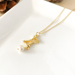 【再販×2】冬の星座とコットンパールのネックレス(オリオン座)