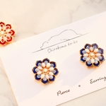 2color／冬に咲く花ピアス＆イヤリング／片耳OK