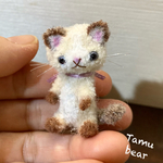 ミニチュア モールアート ハチワレ ココアラテ猫 モールベア**Tamu bear 