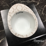 お名前入り♪ダマスク抜き柄ペットフードボウル(グレージュ)単品¥2200【keatスタンドは追加購入できます☆別売り¥2300】