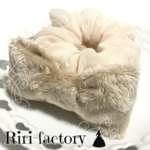 テディベア🧸🧡リボン🎀付き さらにもこもこ✨ふわもこシフォンシュシュ❤(×バニラ）