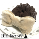 テディベア🧸🍫リボン🎀付き さらにもこもこ✨ふわもこシフォンシュシュ❤(×ショコラ🍫）