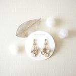 maru #13 革ピアス/イヤリング (color : チョコとシャンパン)