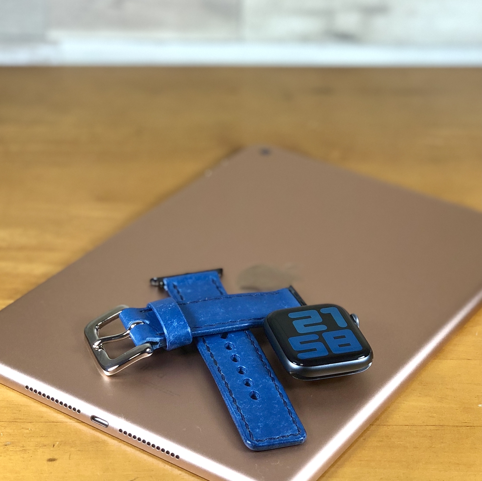 ※受注製作【apple Watch】 レザーバンド MAYA（マヤ）ブルー【アップルウォッチ】レザーベルト 9,500円