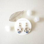 maru #13 革ピアス/イヤリング (color : 雪と夜)