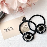 【nasica 6th⭐︎感謝祭】シンプルなパール&ビーズヘアゴム（ブラック）