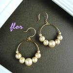 コットンパールフワフワフープ♡ピアス