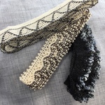 シックなキナリ×ダーク系 トーションレース３本セット Ecru× dark color torchon lace set 