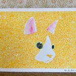 ねこ 小菊 手描き    送料無料