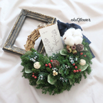 【kaede1129様専用】❄︎ウィンターリース❄︎クリスマスリース❄︎19㎝❄︎ユーカリとホワイトコットン