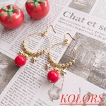 ＜ミニトマトフープピアス・イヤリング＞お星さまと揺れるトマトが可愛すぎ +++KOLORS+++