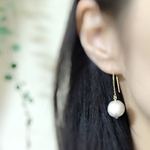 一粒パールのピアス