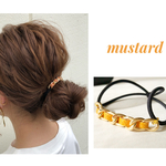 ❤️50【新色】チェーン✖️レザーヘアゴム　　　マスタード