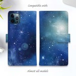 iPhone15/iPhone15Pro/iPhone15Plus/iPhone15ProMax/iPhone14/iPhone14Pro/手帳型ケース 星空 ティマイオスのブルー