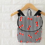 ベビーリュック　リボンストライプ