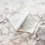 White lace ribbon mask* レースリボンマスク マスク　リボンマスク　りぼんマスク　レース　レースマスク　花柄　白色　ホワイト　お洒落　上品　秋　冬