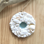 シェルとシーグラスのオーナメント_light blue