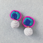 vivit pink×green刺繍ピアス