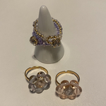 Flowerリング ライトストーンリング set