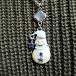 雪だるまのクリスマスのネックレス(金属アレルギー対応）