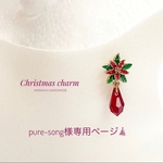 pure-song様専用ページ♪  ꫛꫀꪝ✧‧˚クリスマス✨ポインセチアのマスクチャーム　マグネット　スワロフスキー　冬　クリスマス　ウィンター　マグネットピアス　