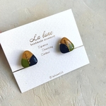 揺れない♡大人カラフルな三角形のピアス（イヤリング 樹脂ピアス 樹脂イヤリング 蝶バネ）