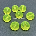 18mm【4コ】透明ラウンドビーズ《イエロー》