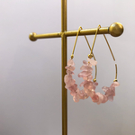 しずくピアス（ローズクォーツ）