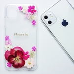 ＊赤ビオラ押し花スマホケース＊