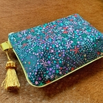 輸入リバティ、アデラジャズ・ウイッシュのポーチ /深いグリーン系