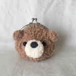 ふわふわブラウンくまさんガマ口ポーチʕ•ᴥ•ʔ