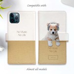 GooglePixel8a/iPhone15/iPhone15Pro/iPhone15Plus/手帳型ケース 犬 "コーギーだってNo Music No Life"