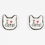 I LOVE CATS!/ピアス(チタン.樹脂)orイヤリング/両耳用