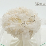 [リングピロー] フラワーリース ウェディング　-white-