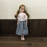 リカちゃん服　ブルーのナチュラルコーデ