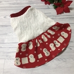 犬服　Sサイズ　『⛄️雪だるま　アラン風ワンピース』わんこ服　雪だるま　クリスマス　ゆきだるま　アラン風　ホワイト　冬