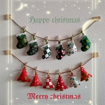 handmade クリスマスガーランド  GREEN＆RED
