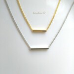 ペア＊四角パイプショートG＆ロングSネックレス